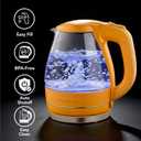 OVENTE Electric Kettle, 1.5L Borosilicate Glass Countertop Water Heater and Boiler for Coffee or Tea, BPA-Free, Auto Shut-Off, Boil-Dry Protection, Removable and Washable Spout Filter, Orange KG83O
