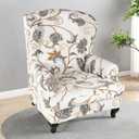 HAOYONG Wing Chair Slipcovers Printed Wingback Chair Covers 2 Pieces Wingback Armchair Slipcover Stretch Chair Slip Covers Washable Armchair Protector Cover for Living Room and Bedroom