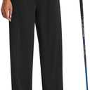 Women's Wide Leg Golf Dress Pants 27" Flowy Travel Work Slacks Trousers UPF 50+ Business Casual Outfits Palazzo Pants (X-Large, Black)