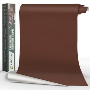 XRoam Leather Repair Tape, 23.6x79 inch Leather Patches for Furniture, Self Adhesive Leather Repair Patch for Sofas, Couches, Leather Covers, Seats, Chairs, Vinyl Repair Tape Dark Brown-Fine Grain