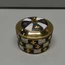 3-Layer Brass & Mother of Pearl Trinket Box  Elegant Decorative Storage for Jewellery, Keepsakes, Home Decor & Gifting (7 x 6 cm)