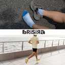 2 x BRISIRA Bamboo Viscose Compression High Ankle Socks Men Women Cushioned Anti Blister HIking Golf Arch Support Running Socks (Blue, XL)