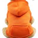 Jecikelon Winter Dog Hoodie Sweatshirts with Pockets Warm Dog Clothes for Small Dogs Chihuahua Coat Clothing Puppy Cat Custume (Orange, Medium)