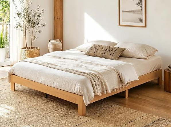 Full Size Bed Frame, 11.5 Inch Solid Wood Platform Bed, Natural Pine
Heavy-Duty Wood Slats, Reinforced Support, Noise-Free Design, Spacious Under-Bed Storage, No Box Spring Needed, Easy Assembly