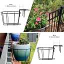 TQVAI Adjustable Hanging Railing Planter for 1.89 to 3.5 Inches Railings - Outdoor Balcony Deck Flower Pot Holder, Metal Baskets for Garden Orchid, Patio Ledge, 3 Pack, Black