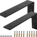 2-Pack Countertop Support Brackets 8"x6"x2.5", Heavy Duty Steel L Metal Floating Hidden Shelf Bracket for Shelves, Quartz/Granite/Wood/Concrete/Laminate Countertops