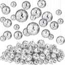 Funtery 100 Pcs Mirror Disco Balls Bulk Assorted Silver Hanging Disco Ball Decor for Home Wedding Birthday Dance Music 70 S Theme Party Christmas Tree Ornaments(1.2'', 2'', 3.2'', 4'')