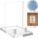 Yousoontic Acrylic Book Display Stand Clear Easel Plate Stand for Displaying Books, Picture, Notebooks, Platter, Photo, Artworks(4 x 8 x 10 Inch)