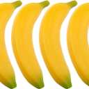 Artificial Banana Plastic Fruit Plastic Banana Faux Fruit Decor Realistic Props Home Kitchen Decor 4pcs