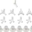 15pcs White Canopy Replacement Spare Parts, Fitting for 10'x20' Outdoor Canopy Tent Camping Gazebo Awning Feet Corner Center Connector