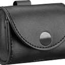 Geekria Protective Carrying Pouch Compatible with Apple AirPods 4th/3rd, AirPods Pro 2nd/Pro 1st, Leather Clip-On Case Cover, Durable Belt Holder (Black)