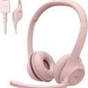 Logitech H390 Wired Headset for PC/Laptop, Stereo Headphones with Noise Cancelling Microphone, USBA, inLine Controls, Works with Chromebook  Rose