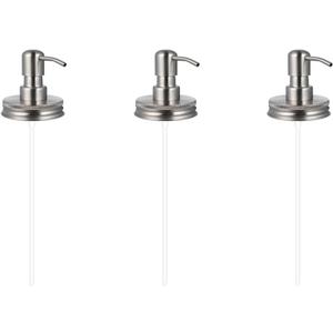 3PCS Jar Soap Dispenser Lids,Cabilock Hand Soap Pump Kit,Replacement Jar Pump Dispenser Lid,Rustproof Jar Dispenser Lid Jar Accessories Rustic Farmhouse Kitchen Counter Top