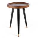 KGPLOME Plant Stand Indoor,Mid Century Walnut Wood Plant Table, Heavy Duty Metal Tall Flower Pot Stand,Modern Round Small Side End Table with Raised Design(12"x17") (2, 12 x 17 in)