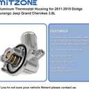 MITZONE Upgrade Aluminum Thermostat Housing Assembly Compatible with Dodge Durango Grand Cherokee 2011-2015 Wrangler JK 2012-2018 Replace 902-852 5184651AG 5184651AH