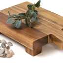 Kurrajong Farmhouse Wood Pedestal Stand | Small Acacia Wood Riser | Wooden Riser Board | Pedestal Board to Display Your Plants | 9" Long Rectangle Planter Stand for Any Room in the Home