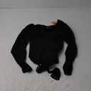 FeelinGirl Women's Long Sleeve Bodysuit for Tummy Control Seamless Body Suits Thong V Neck Going Out Tops (X-Large, Black)