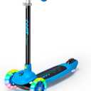 ZIFFY Multicolor 3 Wheel Scooter for Kids 3-5, Toddler Kick Scooters with LED Light-Up Wheels for Boys and Girls, 5 Adjustable Height and Lean-to-Steer Design, Support up to 110 lbs by JOVA (Blue)
