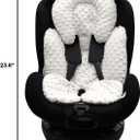 KAKIBLIN Infant Car Seat Insert, Carseat Head Insert & Body Support for Newborn, 2-in-1 Reversible Newborn Car Seat Cushion, Soft Stroller Insert for Car Seats, Bouncer, Strollers, Swing