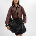 COACH Women's Glazed Leather Gramercy Tote, B4/BLACK, Black, One Size