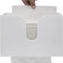 Bamboo Paper Towel Dispenser, Paper Towel Holder Wall Mount & Countertop for Kitchen and Restroom Decor - Holds Multifold Paper Towel, C Fold, Trifold Hand Tissue Napkins. (White)