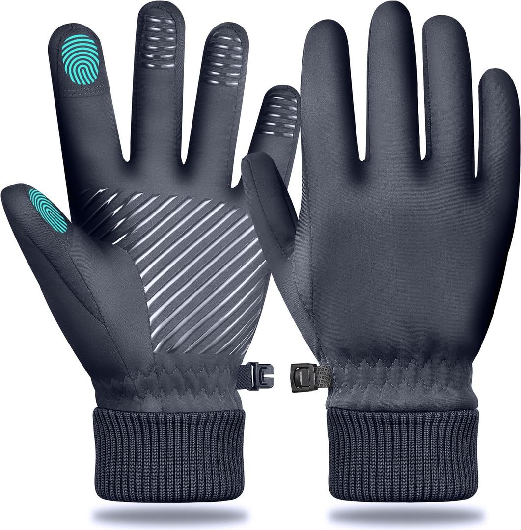 Winter Gloves for Women and Men: Water Resistant Thermal Gloves for Running, Hiking, Cold Weather Touchscreen Gloves for Snow, Outdoor Work (Small, Gray)