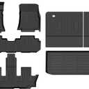 Floor Mats & Cargo Liner for Subaru Ascent 2019-2025 2026 7/8 Passenger with Backrest Mat, All Weather Automotive Floor Liners Custom Fit Full Set Accessories-Black