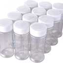 12 Pack of 6 Oz. Empty Clear Plastic Spice Bottles with White Sprinkle Top Lids For Storing and Dispensing Salt, Sweeteners and Spices - Food-Grade Spice Jars for Kitchen and Home Spice Organization