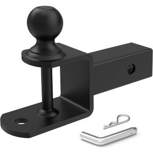 RETURE ATV UTV Trailer Hitch for 2 inch Receiver, 3-in-1 Multi ATV/UTV Hitch Towing Ball Mounts, 2 inch Ball 3500 LBS, Winch Strap Loop 6700 LBS with 5/8" Hitch Pin and Clip