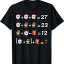 Funny 67 Meme Christmas Math Teacher Santa Six Seven Puzzle T-Shirt, Size S