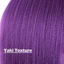 4 x Purple Braiding Hair 24 Inch Long Pre Stretched Hair Straight Yaki Texture Synthetic Hair Extensions Softness, 2 Packs