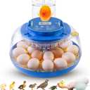 Egg Incubator with Automatic Eggs Turning Temperature Control Candler Humidity Display 18 Chicken Embryo Incubator for Hatching Chicken Duck Bird Quail Goose Turkey Reptile Fertilized Eggs