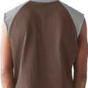 Minclouse Men's Casual Raglan Sleeves Tank Tops Sleeveless Crew Neck T Shirts Color Block Tees (M)