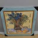 Textured Soft Blue 14x14 Picture Frame with Gold Inner Trim