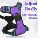 rabbitgoo Dog Harness for Large, No Pull Pet Harness with 3 Buckles, Adjustable Soft Padded Vest with Control Handle, Walking Reflective Pet Vest for Dogs, Purple, Large
