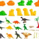 2 x CoolSand Dino Discovery 3D Sandbox for Kids with 1 Pound Moldable Indoor Artificial Play Sand, Shaping Molds, Dinosaur Figures, 3D Tray
