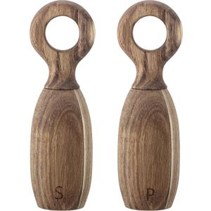 Bloomingville Brown Acacia Wood Salt & Pepper Mills,8 Inch (Set of 2)
