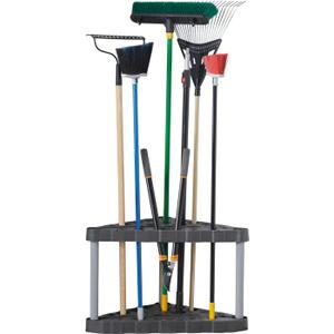 Rubbermaid Plastic Garage Corner Tool Tower Rack, Easy to Assemble, Organizes up to 30 Long-Handled Tools/Rakes/ Brooms/Shovles for Home/House/Outdoor/Sheds
