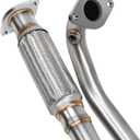 JY PERFORMANCE T304 Stainless Steel Exhaust Flex Y Pipe compatible with 2009-2017 Enclave Traverse Acadia Outlook (2PCS Design)