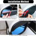 3 Pair Auto Exterior Mirror Shade Rain Guard Visor, Smooth Black Carbon Fiber Style Rear View Rain Eyebrow for SUV Truck Sedan, Universal Auto Mirror Shade for Driving Protection in Rain Snow
