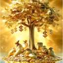 Puzzles for Adults 500 Pieces, Fortune Tree Jigsaw Puzzles - Golden Money Tree, Impossible Money Puzzle for Seniors Families,20.47x14.96 inches, 1:1 Poster, Letter on The Back
