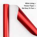 NESCCI Matte Metal Red Wrapping Paper, Solid Color Paper-2 Roll,17 Inches X 32.8 Feet Per Roll,Gift Wrapping Paper, Perfect for Wedding,Valentine's Day, Birthday,Baby Shower,DIY Bouquet