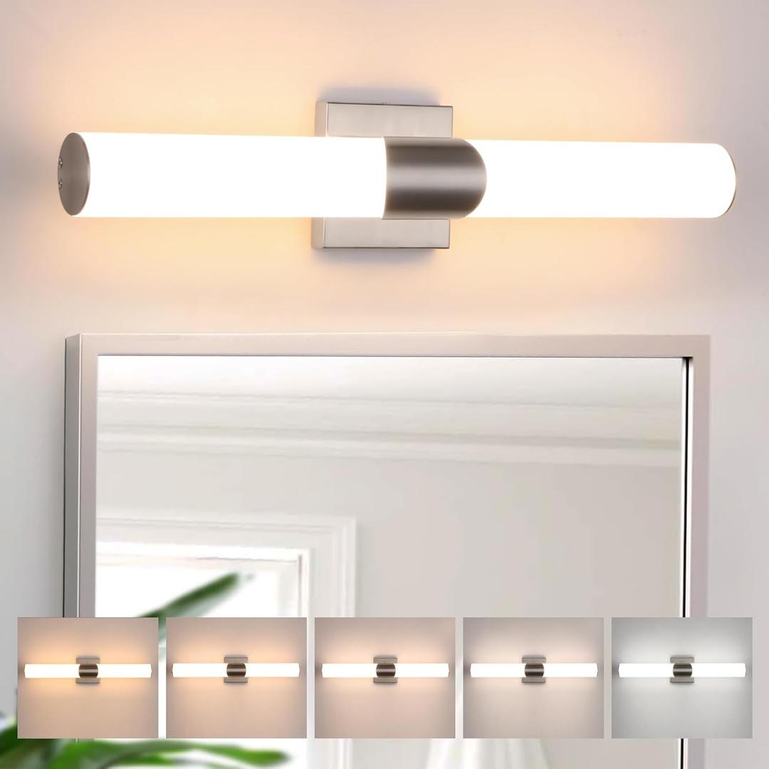 Modern Wall Sconce 22 Ihch Brushed Nickel Bathroom Sconces LED Wall Lighting Fixtures with Acrylic Shade Hardwired Long Vanity Lights Over Mirror for Bedroom Living Room Hallway (22.2 Inch-1 Pack)