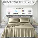 DECOLURE Satin Bed Sheets - 4 Piece Luxury Silky Queen Size Bedding Set - Softer Than Silk, Wrinkle-Free with 15 Deep Pocket Fitted Sheet, Perfect for Hair & Skin, Gifts for Women (Champagne)