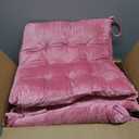 6 Pack Square Seat Cushion Chair Pads for Kitchen Dining Chairs, Soft Comfort Velvet Chair Mat Pillow Cushions with Ties for Office Desk Living Room Tatami 15.5", Pink