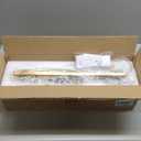 Stainless Steel Milk Glass Vanity Lights for Bathroom, 3 Light Gold Bathroom Light Fixtures Over Mirror, Ceramic E26 Sockets Wall Mounted