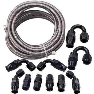 maXpeedingrods 6AN Fuel Line Kit, E85 Nylon Braided Fuel Hose 20FT 10 Pcs Fittings