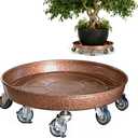 SIAMO 18" Heavy Duty Plant Caddy (470lbs Capacity)-Lockable Non-Scratch Swivel Casters Rolling Plant Stand Dolly Saucer for Large Ceramic Planters Concrete Pots& Heavy Trees Indoor & Outdoor,Copper