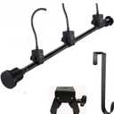 94 Inches Front door Garland hanger for Festival and Holiday Dcor No Nails or Screws Adjustable width Heavy-Duty Christmas Decoration Holder for Wreath and Lights Rod + Hanger (Blk 31.5 - 94 In)