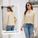 AOVDE Women's Dressy Casual Blouses Long Sleeve Trendy Fall Shirts Business Work Tops (Beige, XL)